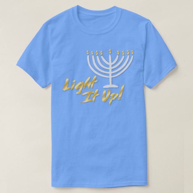 Camiseta Hanukkah  Light It Up  (Diseño del anverso)