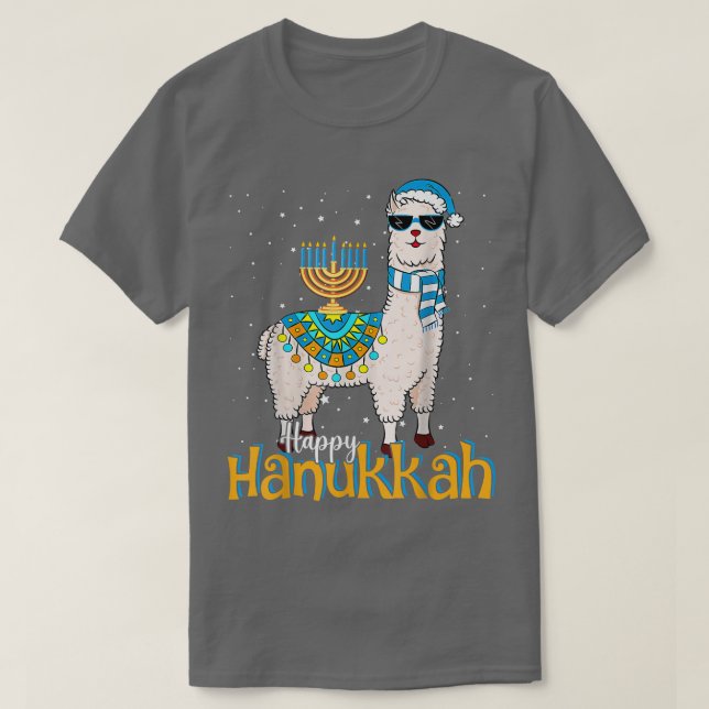 Camiseta Hanukkah Llama Cute Alpaca Chanukah  (Diseño del anverso)