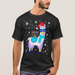 Camiseta Hanukkah Llama Menorah Alpaca Santa Hat Navidades<br><div class="desc">Hanukkah Llama Menorah Alpaca Santa Hat Navidades Chanukah</div>