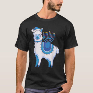 Camiseta Hanukkah Llamakkah Llama Menorah Alpaca Jewi