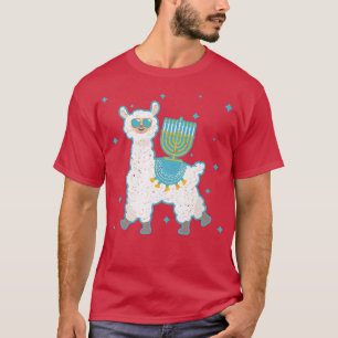 Camiseta Hanukkah Llamakkah Llama Menorah Alpaca Jewi