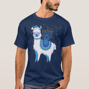 Camiseta Hanukkah Llamakkah Llama Menorah Alpaca Jewi