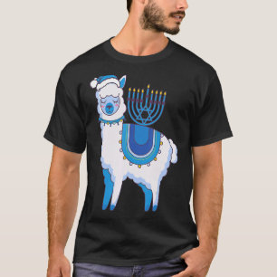 Camiseta Hanukkah Llamakkah Llama Menorah Alpaca Jewi