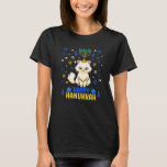 Camiseta Hanukkah Menorah Cat Meowzel Gracioso Chanukah jud<br><div class="desc">Hanukkah Menorah Gato Meowzel Gracioso Chanukah    Barbilla de regalo judía</div>