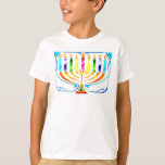 Camiseta Hanukkah Menorah - Chanukah Menorah<br><div class="desc">Hanukkah Menorah - Tarjeta de Menorah Chanukah que muestra todas las velas ardiendo alegremente en esta época especial del año,  el Festival de las Luces Judío.</div>