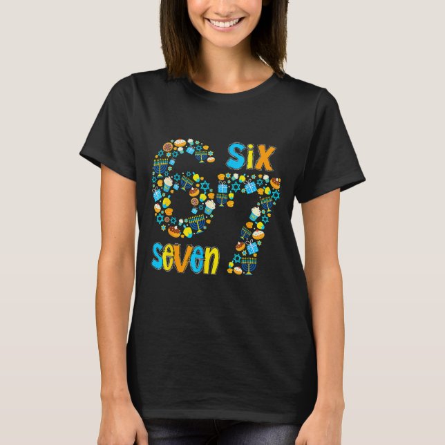 Camiseta Hanukkah Menorah Dreidel 67 Festive Chanukah Six S (Anverso)