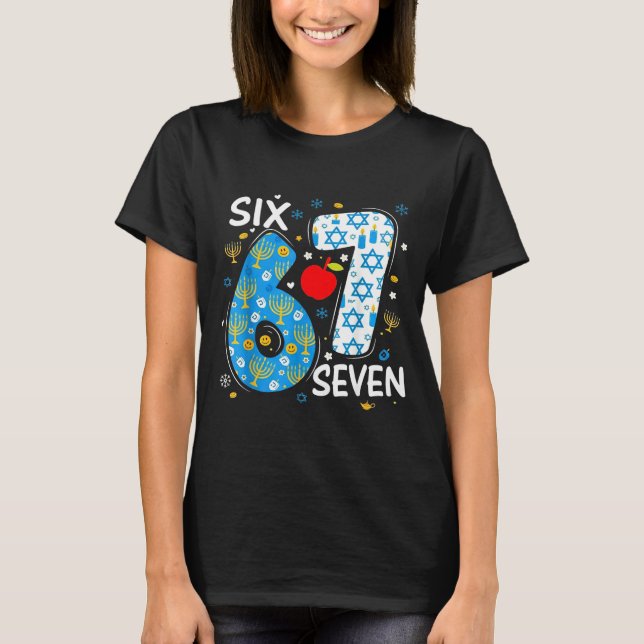 Camiseta Hanukkah Menorah Dreidel 67 Festive Chanukah Six S (Anverso)
