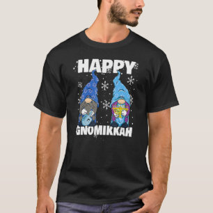 Camiseta Hanukkah Menorah Dreidel Gnome Feliz Gnomik