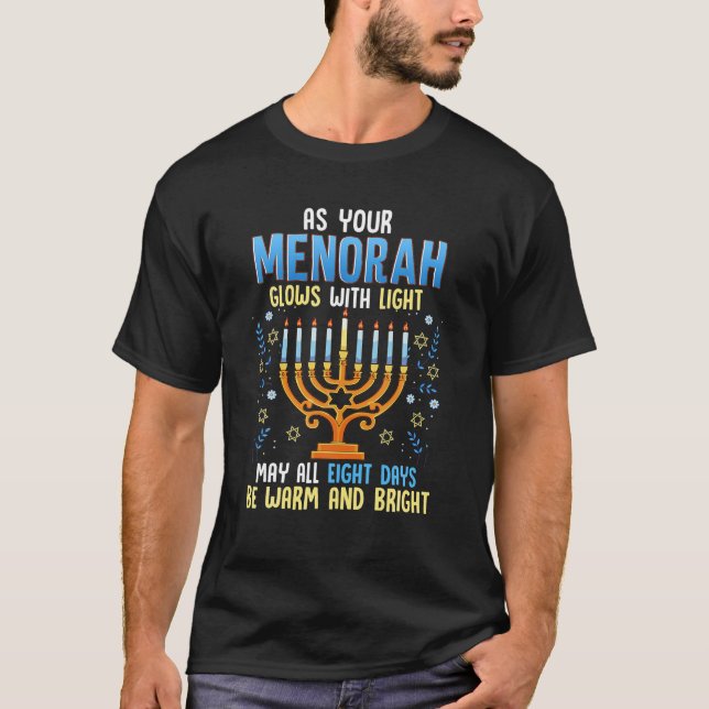 Camiseta Hanukkah Menorah Festival Judío Chanukah como tu (Anverso)