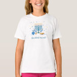 Camiseta Hanukkah Menorah Holiday<br><div class="desc">Una escena de Hanukkah con una menorah,  sufganiyot (buñuelos),  dreidels y ramas de olivo se representa con un efecto acuarela en la camiseta de Chanukah de este niño. Ideal para todos los días y noches de Hanukkah. Disponible con productos a juego.</div>