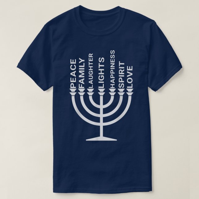Camiseta Hanukkah Menorah ilumina la Novedad de amor famili (Diseño del anverso)