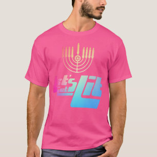 Camiseta Hanukkah Menorah, judía divertida, deja que se ILU