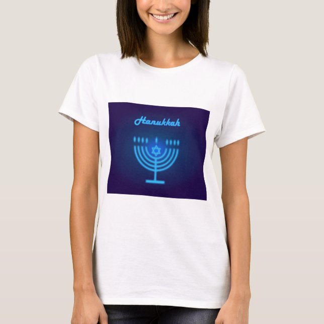 Camiseta Hanukkah Menorah luce la decoración del festival (Anverso)