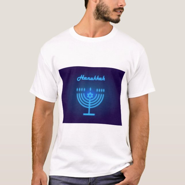 Camiseta Hanukkah Menorah luce la decoración del festival (Anverso)