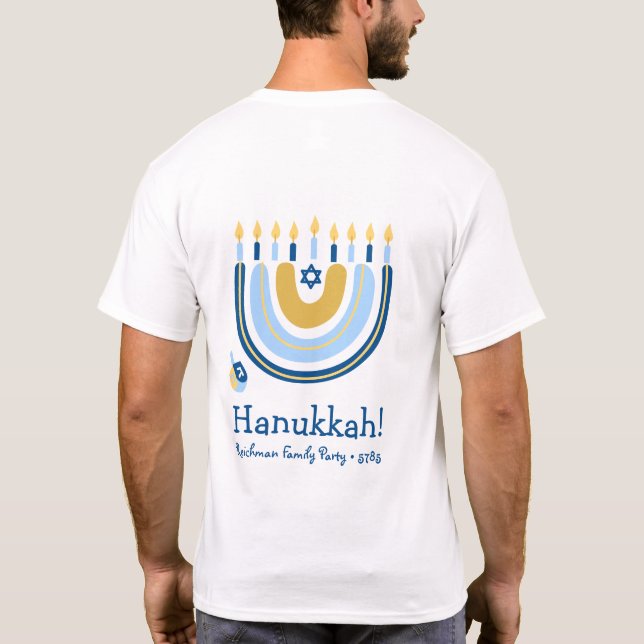 Camiseta Hanukkah Menorah Rainbow (Reverso)