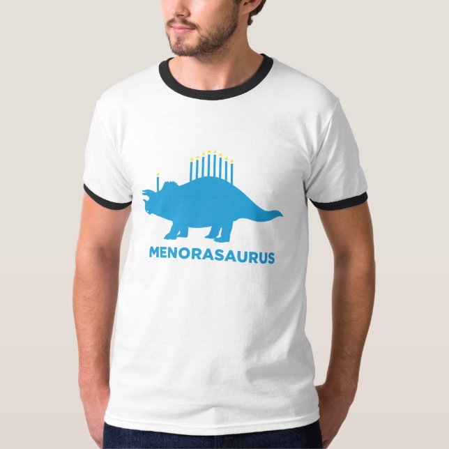 Camiseta Hanukkah Menorasaurus Menorah Dinosaur Shirt (Anverso)