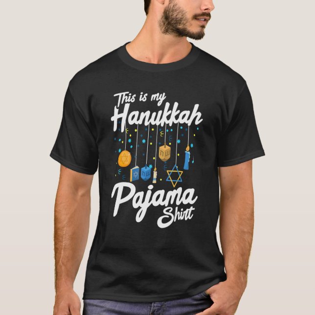 Camiseta Hanukkah Pajama Dreidel Toy Niños Chicas Judío Chr (Anverso)