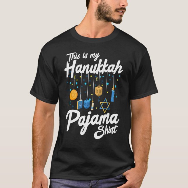 Camiseta Hanukkah Pajama Dreidel Toy Niños Chicas Judío Chr (Anverso)