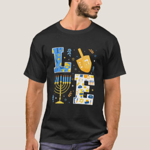 Camiseta Hanukkah Pajamas Love Decorations Dreidel Menorah