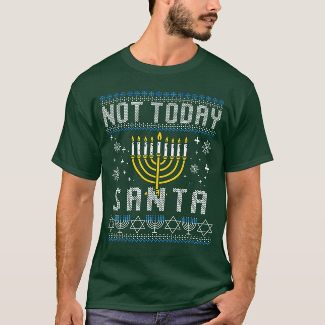 Camiseta Hanukkah Pajamas Notoday Santa Chanukah PJs retro (Anverso)
