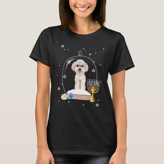 Camiseta Hanukkah Poodle Perro Nieve Globe Pajama (Anverso)