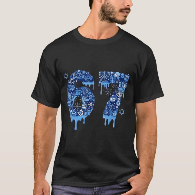 Camiseta Hanukkah Six Seven 67 Meme Funny Dreidel Menorah S (Anverso)