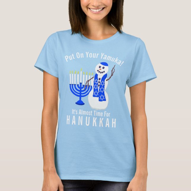 Camiseta Hanukkah Snowman Cute Se Pone Tu Funny Yamuka (Anverso)