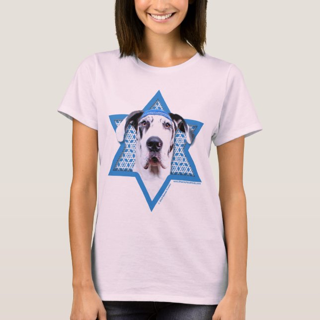 Camiseta Hanukkah Star of David - Great Dane - Harlequin (Anverso)