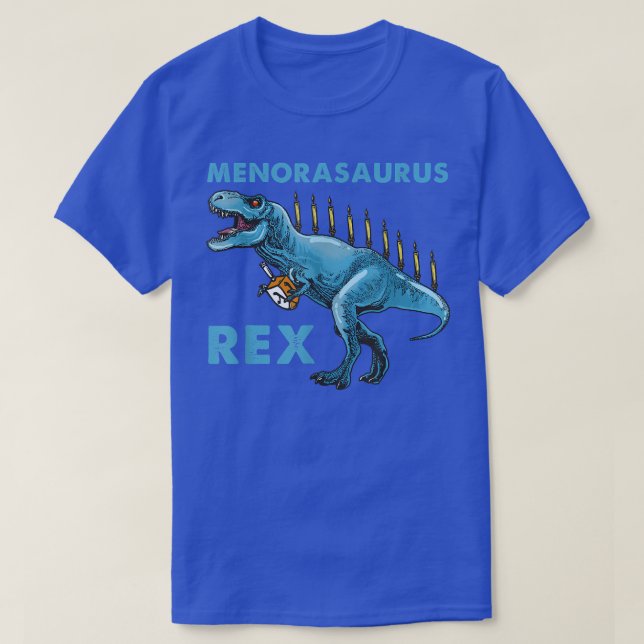 Camiseta Hanukkah T-Rex Menorasaurus Dinosaur Menorah Funny (Diseño del anverso)