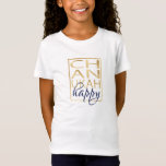 Camiseta Hanukkah T-Shirt Chanukah Gold<br><div class="desc">Hanukkah T-Shirt "Chanukah Gold" Personaliza borrando "happy" y agregando tu propio mensaje. Usa tu estilo de fuente, tamaño y color favorito. La forma de rectángulo dorado y las letras "CH AN UKAH" se pueden mover y cambiar de tamaño. Elija entre más de 100 camisetas para aplicar este diseño. Selección de...</div>