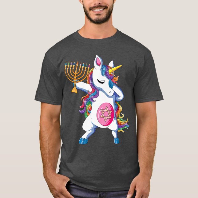 Camiseta Hanukkah Unicorn Chicas de regalo para mujeres (Anverso)