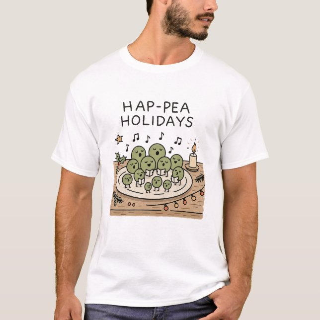 Camiseta Hap-pea Holidays - Funny Christmas Pun T-Shirt (Anverso)