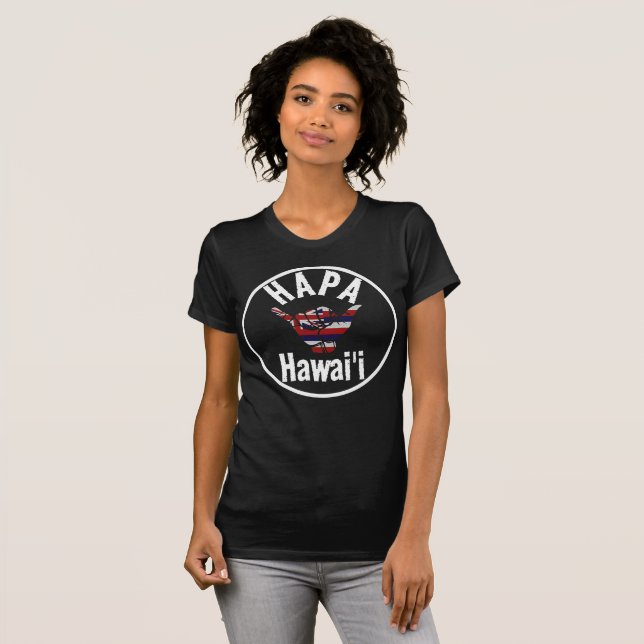 Camiseta HAPA HAWAII TRIBAL HI Flag SHAKA (Anverso completo)