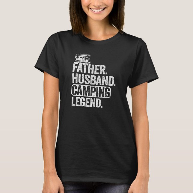 Camiseta Happ de papá padre marido Camping Leyenda al aire  (Anverso)