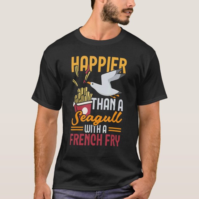Camiseta Happier Than A Seagull Bird   Ornithology Gull (Anverso)