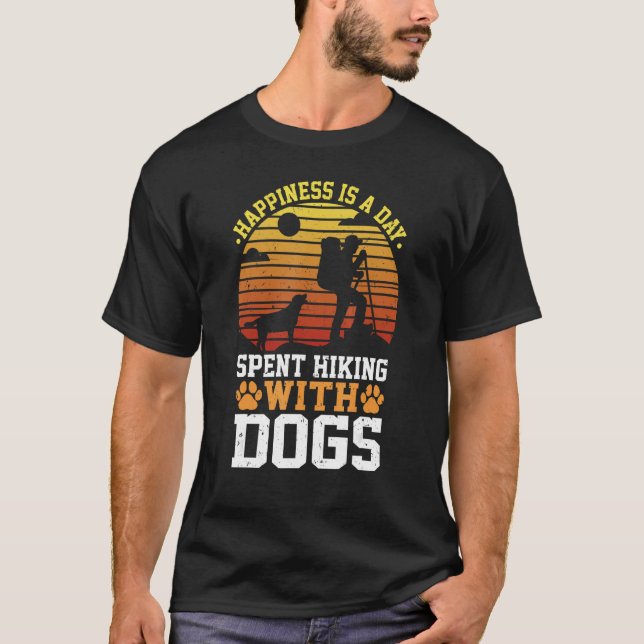 Camiseta Happiness is a Day Spent Hiking with Dogs (Anverso)