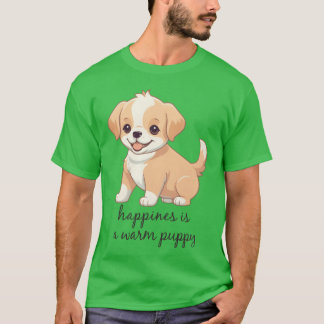 Camiseta Happiness is a Warm Puppy Dog Puppy Quote boy
