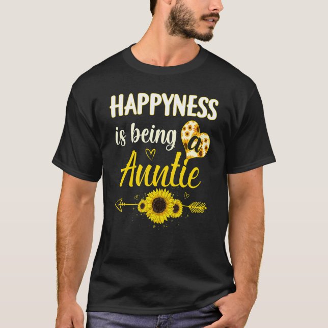 Camiseta Happiness Is Being A Auntie Sunflower Grandma Moth (Anverso)