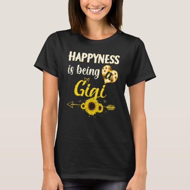 Camiseta Happiness Is Being A Gigi Sunflower Grandma Mother (Anverso)