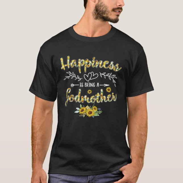 Camiseta Happiness Is Being A Godmother Women Sunflower Dec (Anverso)