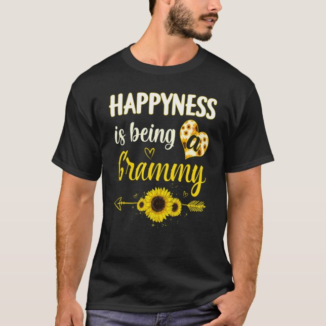 Camiseta Happiness Is Being A Grammy Sunflower Grandma Moth (Anverso)