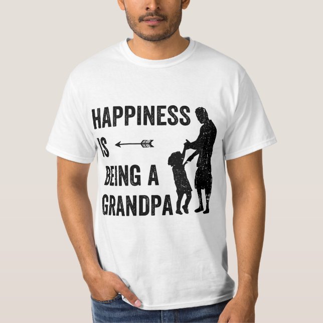 Camiseta Happiness is being a grandpa  (Anverso)
