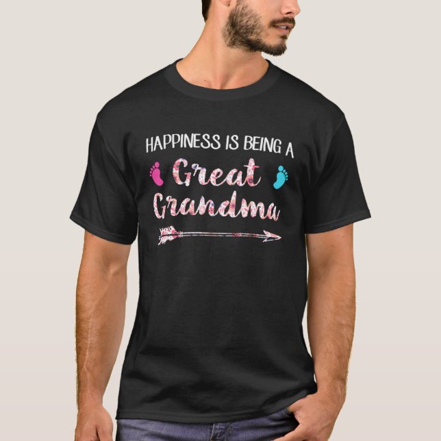 Camiseta Happiness is being a great grandma (Anverso)