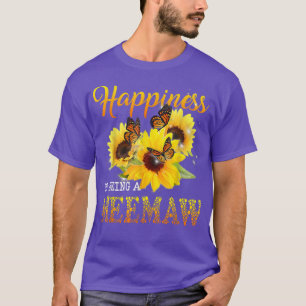 Camiseta Happiness Is Being A Meemaw Butterfly Sunflowers 