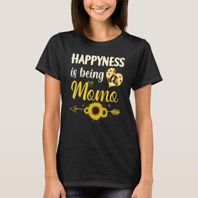 Camiseta Happiness Is Being A Momo Sunflower Grandma Mother (Anverso)