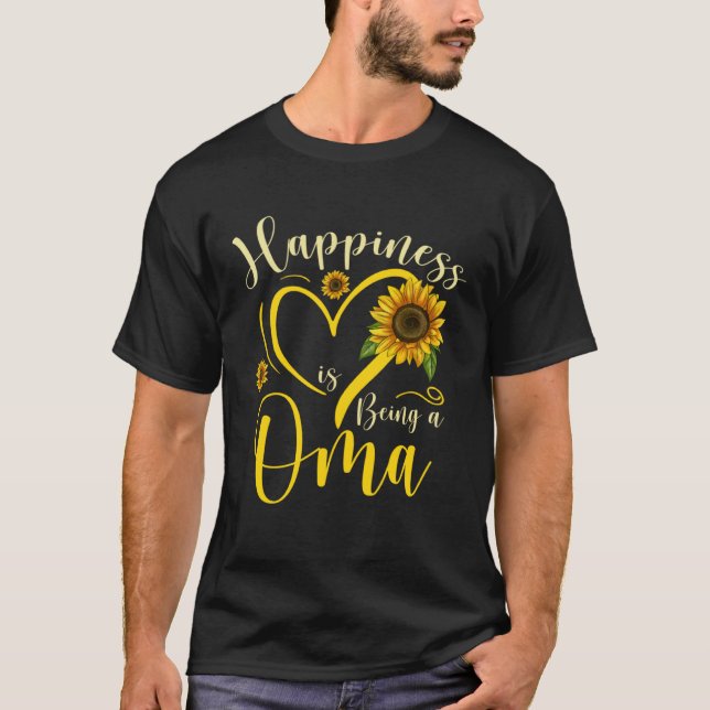 Camiseta Happiness Is Being A Oma Sunflower Mother's Day Wo (Anverso)
