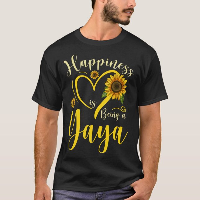 Camiseta Happiness Is Being A Yaya Sunflower Mother's Day W (Anverso)