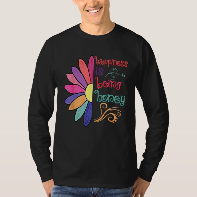 Camiseta Happiness Is Being Honey Grandma To Be Sunflower M (Anverso)