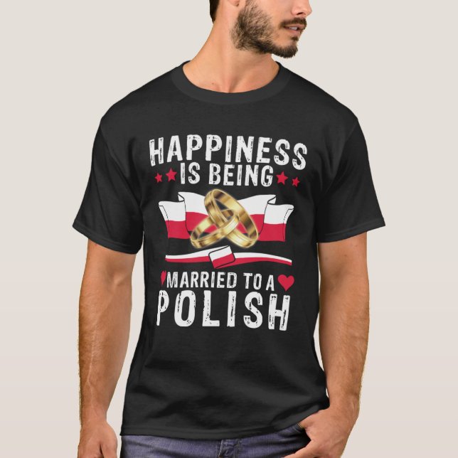 Camiseta Happiness Is Being Husband And Wife Married To A P (Anverso)