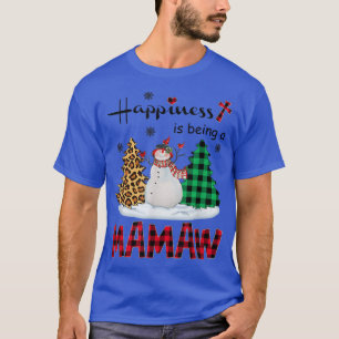 Camiseta Happiness is being Mamaw Snowman Merry Christmas t